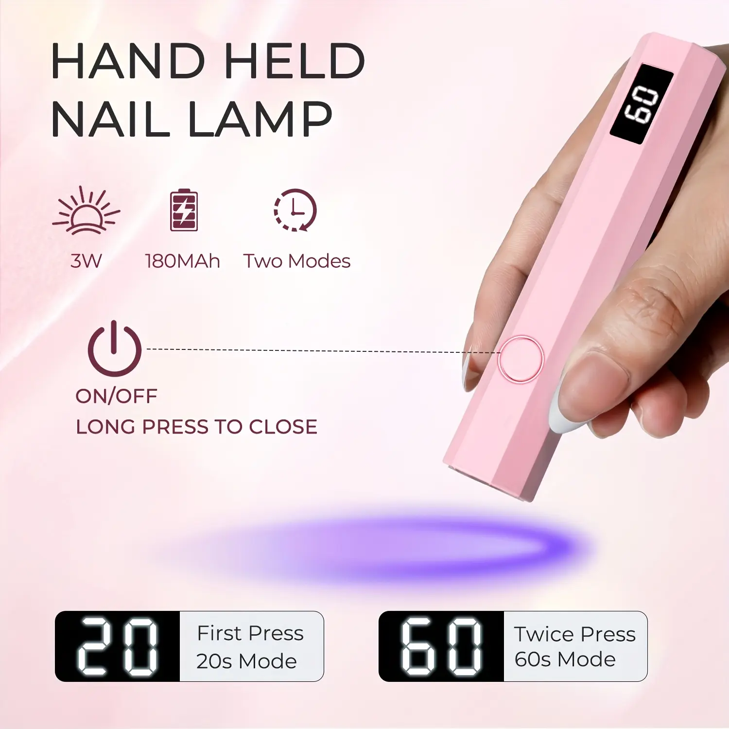 LINMANDA Mini Portable UV LED Nail Lamp With LED Display Handheld USB Nail Dryer Lamp For Fast Curing Gel Polish Nail Art Tool