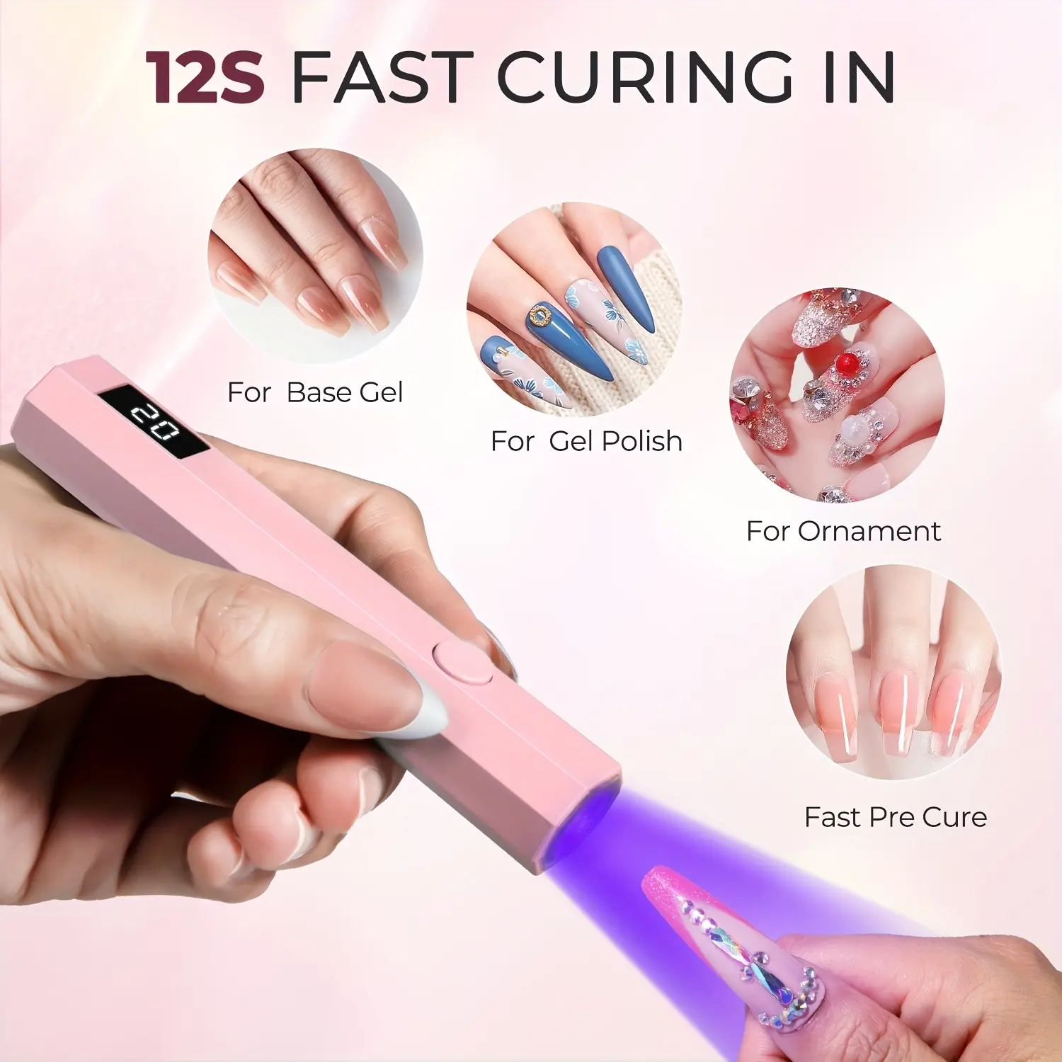LINMANDA Mini Portable UV LED Nail Lamp With LED Display Handheld USB Nail Dryer Lamp For Fast Curing Gel Polish Nail Art Tool