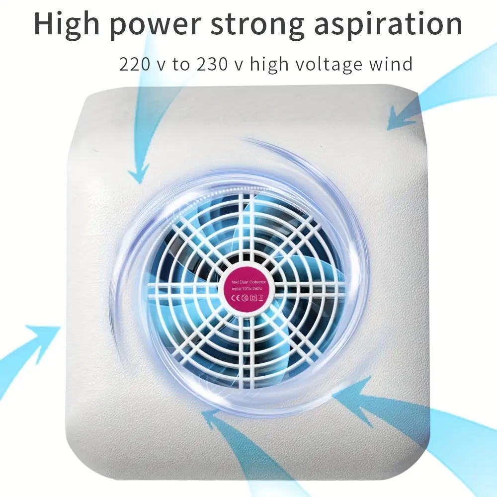 LINLANDA Nail Art Fan Nail Dust Vacuum and Nail Dust Vacuum Bag Gel Nail Dust Reducer Professional Nail Art Vacuum Equipment