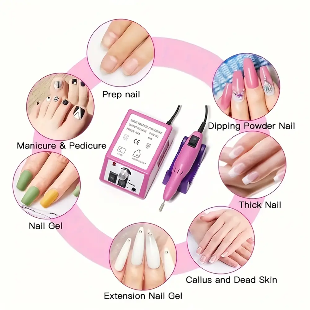 LINMANDA 20000RPM Electric Nail Drill Machine Manicure With Nail Drill Bits Set Nail Files Drill Bits Gel Polish Remover Tools