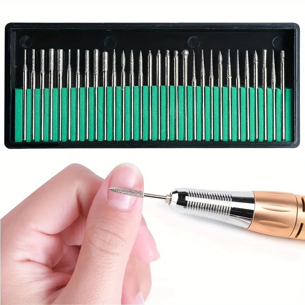 LINMANDA Nail Drill Bits Gel Nail File Bits Cuticle Remover Nail Bits with Case Nail Drill Accessories Nail Art Supplies