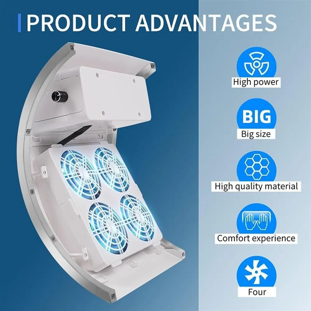 LINMANDA 80W Nail Dust Collector Machine Nail Dust Cleaner with 4 Fans 2 Dust Collection Bags Electric Dust Suction Machine