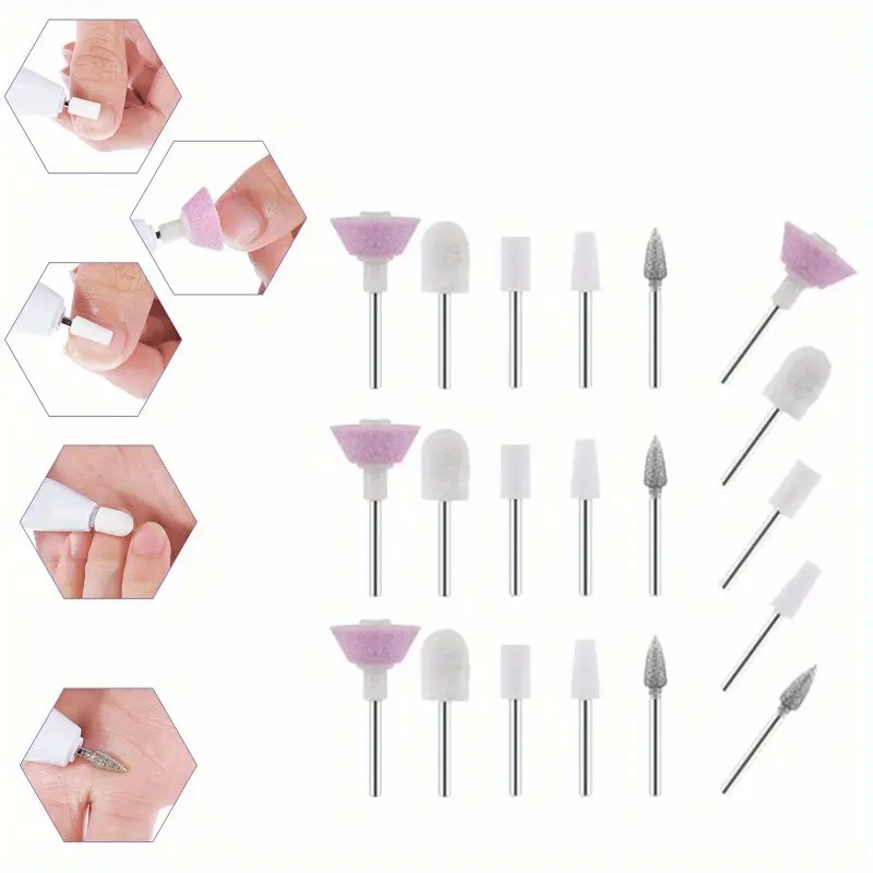 LINMANDA Nail Drill Bits Gel Nail File Bits Cuticle Remover Nail Bits with Case Nail Drill Accessories Nail Art Supplies