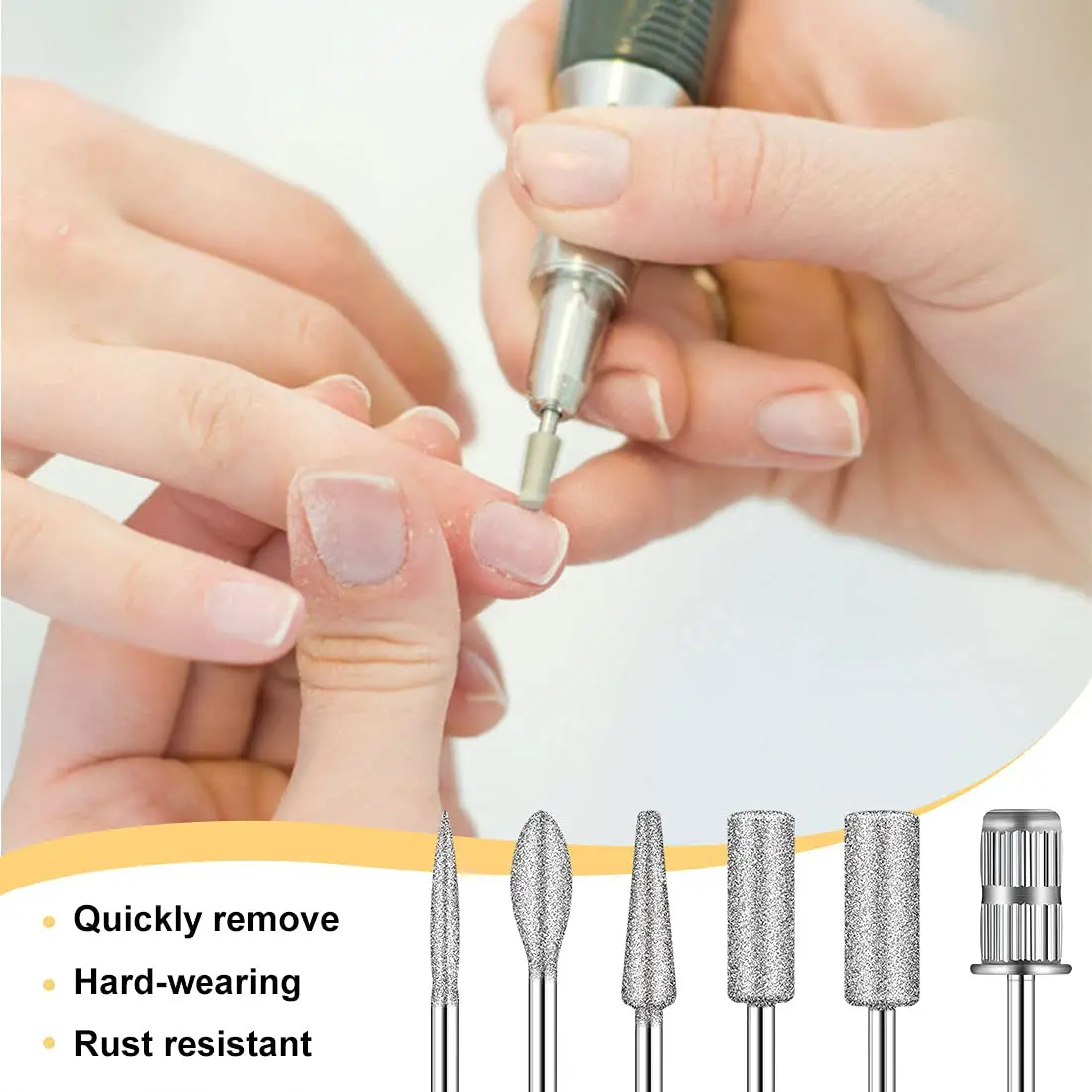 LINMANDA Nail Drill Bits Gel Nail File Bits Cuticle Remover Nail Bits with Case Nail Drill Accessories Nail Art Supplies