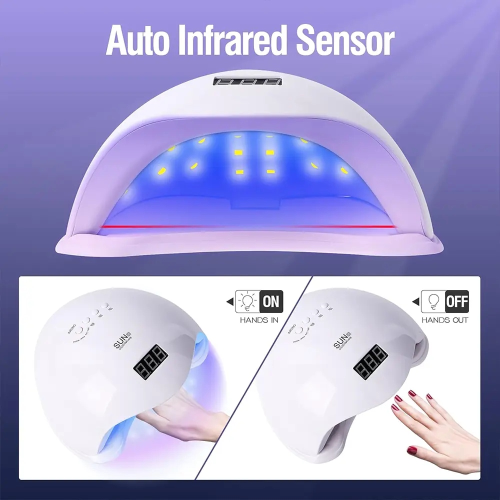 LINMANDA Nail Lamp 48W Nail Dryer Gel Nail Polish Curing LED UV Light with 4 Timers Automatic Sensor LCD Display Nail Art Tools