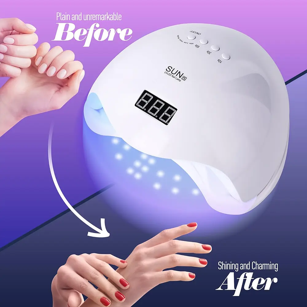 LINMANDA Nail Lamp 48W Nail Dryer Gel Nail Polish Curing LED UV Light with 4 Timers Automatic Sensor LCD Display Nail Art Tools