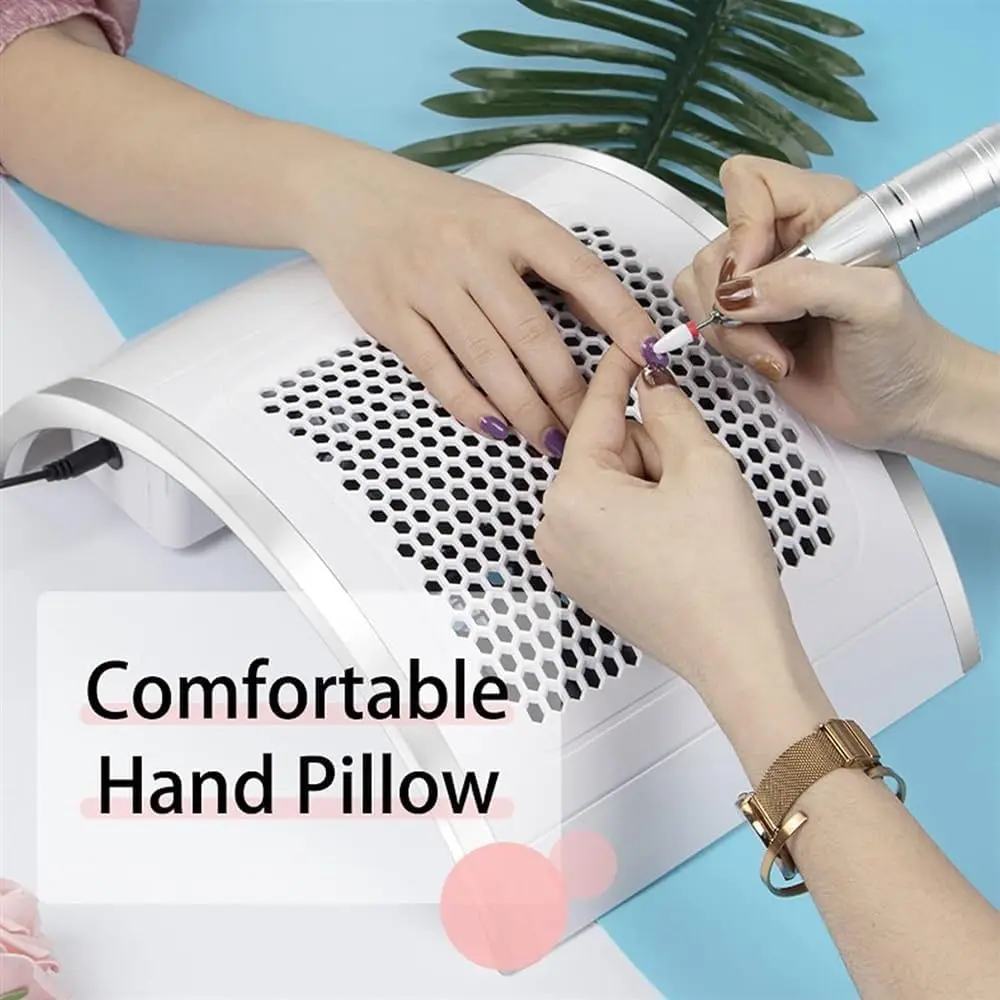 LINMANDA 80W Nail Dust Collector Machine Nail Dust Cleaner with 4 Fans 2 Dust Collection Bags Electric Dust Suction Machine