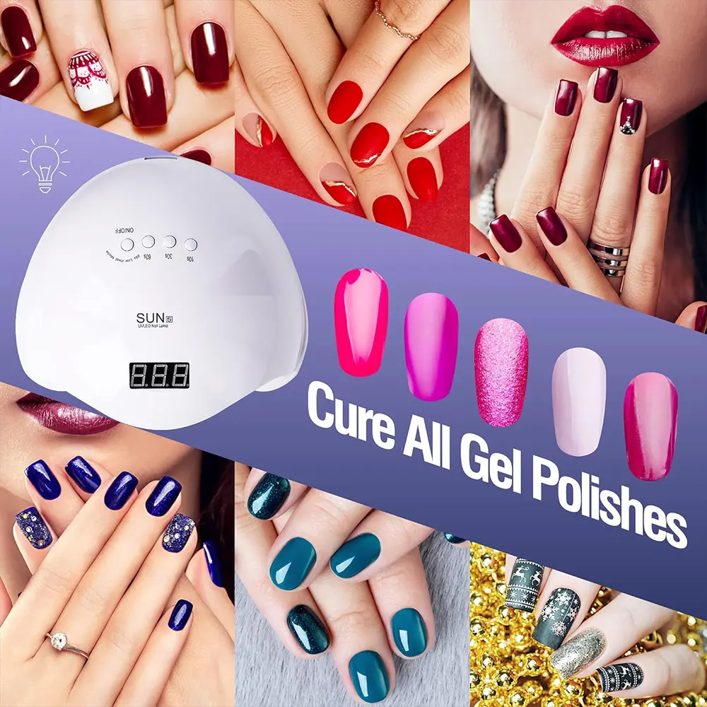 LINMANDA Nail Lamp 48W Nail Dryer Gel Nail Polish Curing LED UV Light with 4 Timers Automatic Sensor LCD Display Nail Art Tools