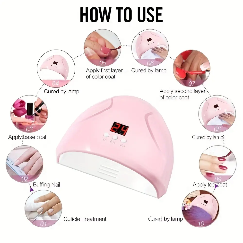 LINMANDA Electric USB Nail Drill Portable Polish File Kit with 36W UV LED Nail Lamp Gel Manicure Dryer Lamp Nail Starter Set