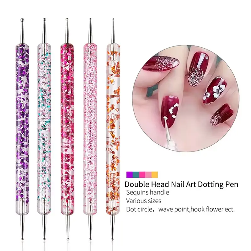 LINMANDA Double Ended Dotting Tool for Nail Nail Decoration Pens Embossing Tools Crafts for Gel Nails and Rhinestone Application