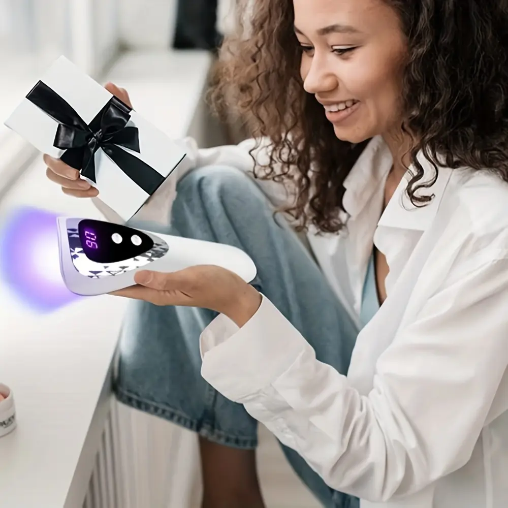 LINMANDA Handheld LED UV Nail Lamp Mini Gel Nails Light Flash Nail Curing Polish Rechargeable Nail Dryer Fast-Dry Machine