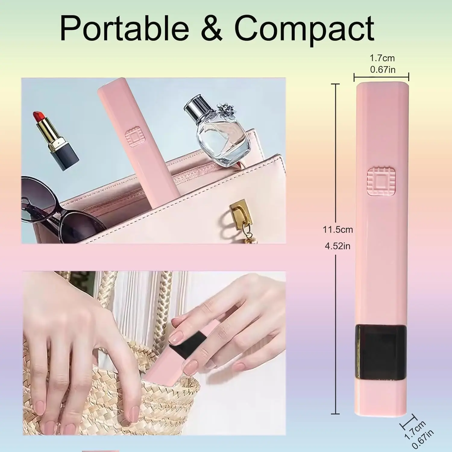 LINMANDA Handheld UV Light for Gel Nails Portable Mini LED Nail Dryer with LCD Screen With 3 Timer 3W Nail Lamp for Fast Curing