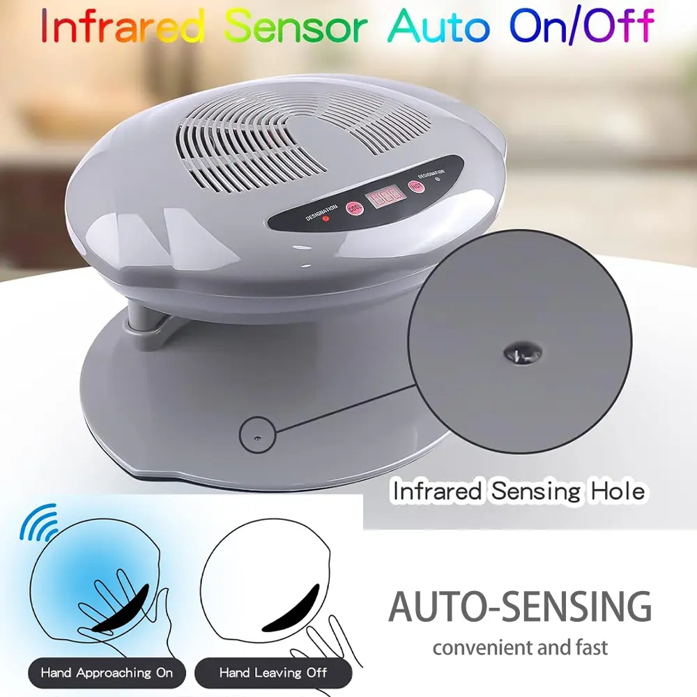 LINMANDA Air Nail Dryer 400W Intelligent Automatic Sensor Hot & Cold Air Nail Polish Drying Fan Manicure Tool for Home Salon