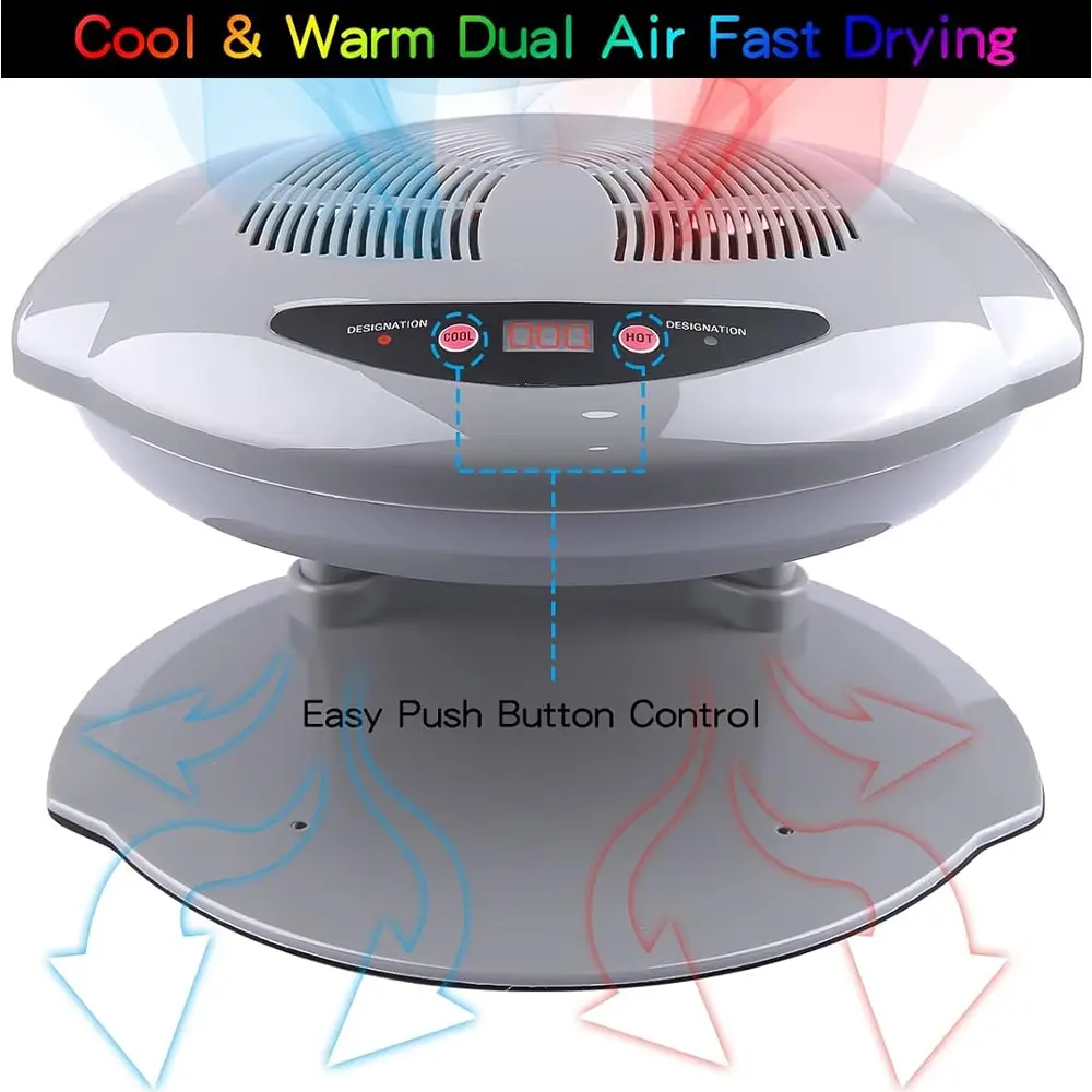 LINMANDA Air Nail Dryer 400W Intelligent Automatic Sensor Hot & Cold Air Nail Polish Drying Fan Manicure Tool for Home Salon