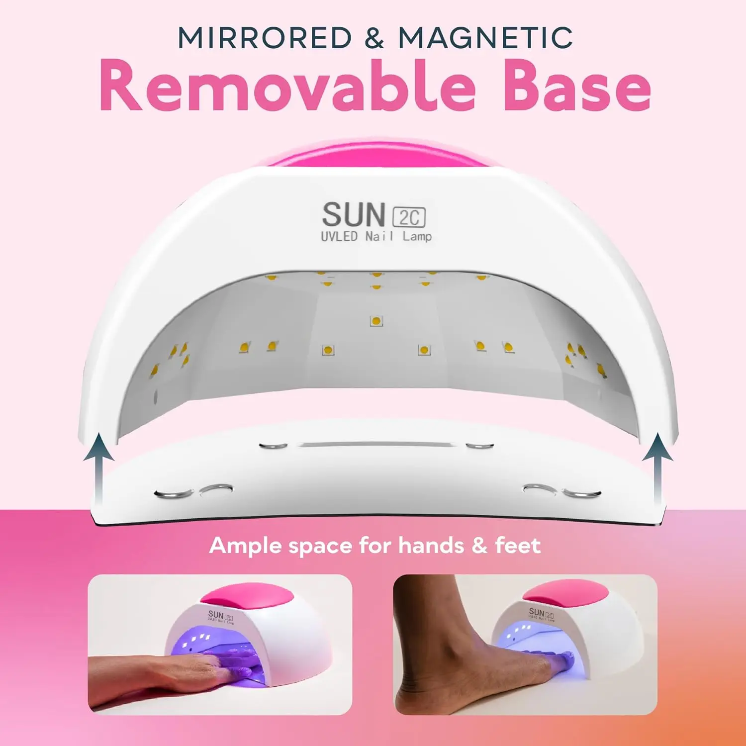 LINMADA SUN2C UV LED Nail Lamp 48W UV Light for Nails with 4 Timer Settings LED Nail Light Suitable for Home Diy and Nail Salon
