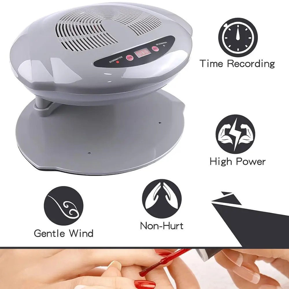 LINMANDA Air Nail Dryer 400W Intelligent Automatic Sensor Hot & Cold Air Nail Polish Drying Fan Manicure Tool for Home Salon
