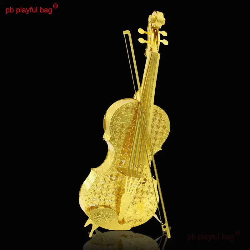 3D Metal Assembly Model DIY Creative Golden Violin Model Puzzle Children's Educational Toys Christmas Gifts Decorate UG231