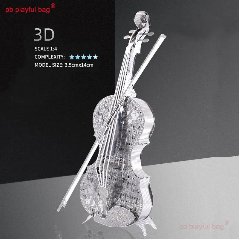 3D Metal Assembly Model DIY Creative Golden Violin Model Puzzle Children's Educational Toys Christmas Gifts Decorate UG231
