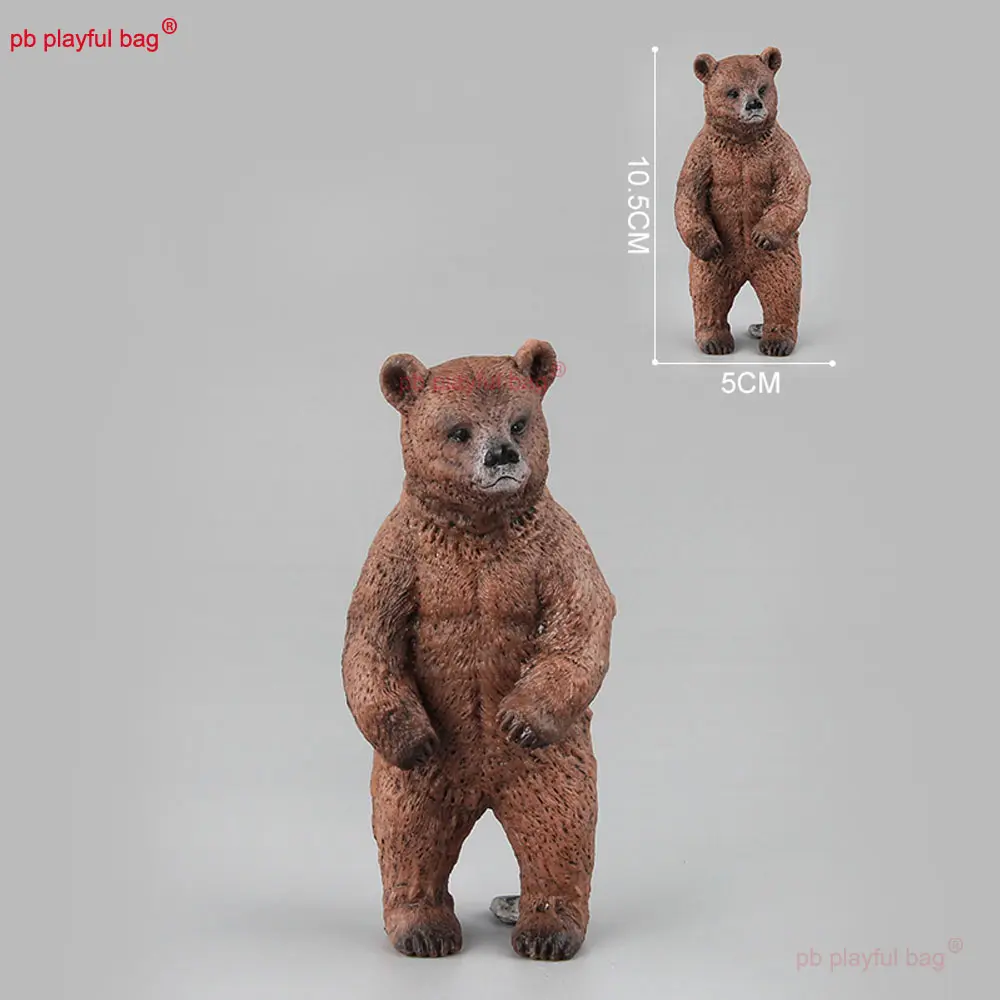 4PCS/Set Simulated Animal Model Mini Brown Bear Model Children's Toys Home Desktop Decorations Action Figurine Gifts HG357