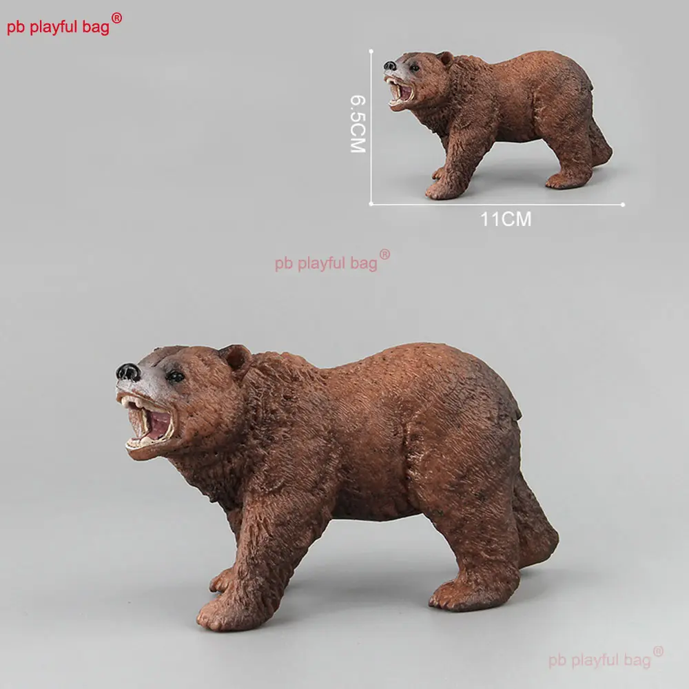 4PCS/Set Simulated Animal Model Mini Brown Bear Model Children's Toys Home Desktop Decorations Action Figurine Gifts HG357