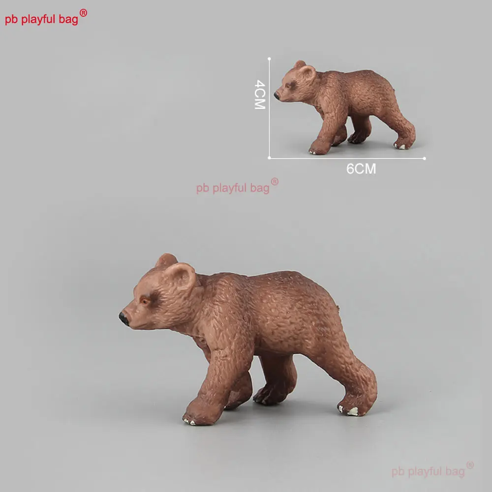 4PCS/Set Simulated Animal Model Mini Brown Bear Model Children's Toys Home Desktop Decorations Action Figurine Gifts HG357