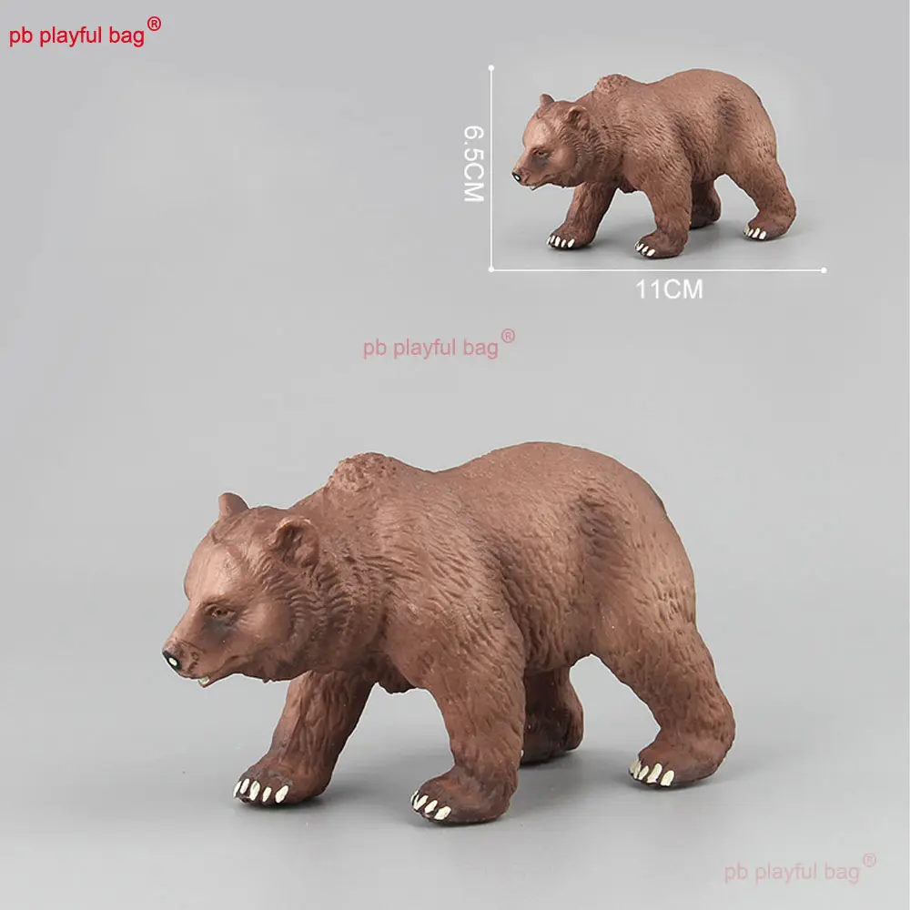 4PCS/Set Simulated Animal Model Mini Brown Bear Model Children's Toys Home Desktop Decorations Action Figurine Gifts HG357