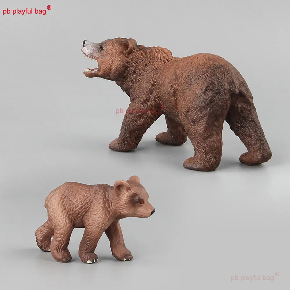 4PCS/Set Simulated Animal Model Mini Brown Bear Model Children's Toys Home Desktop Decorations Action Figurine Gifts HG357