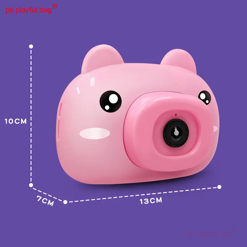 Electric Cartoon Bubble Camera Animal Pig Tiger Model Light Music Automatic Bubble Machine Children's Toys Summer Gifts ZG157