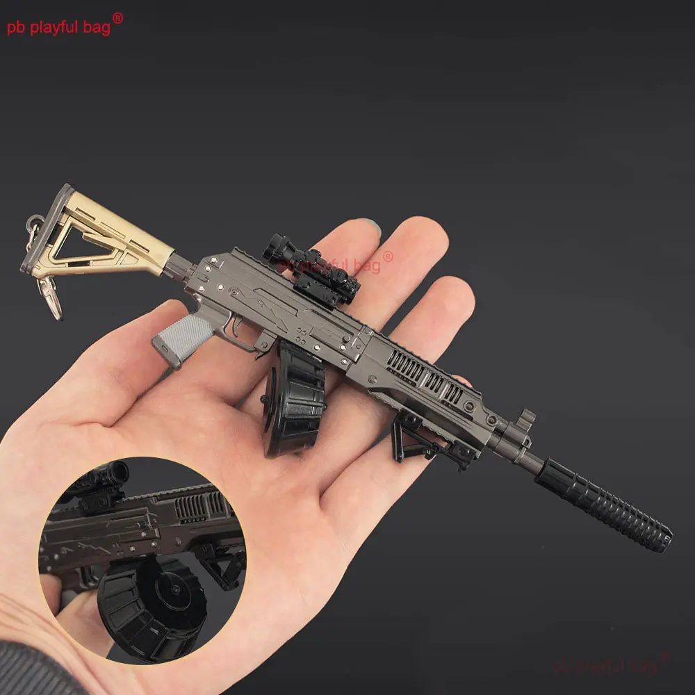 21cm RPK16 Machine Gun Model Keychain Mini Metal Toy Gun Action Figure Game Weapons Collect Decoration Children Gifts ZG374