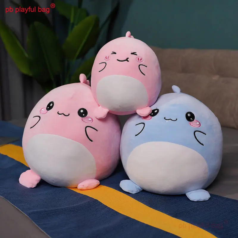 Cute Kawaii Round Dinosaur Plush Toys Stuffed Soft Animal Pillow Doll Squishy Slow Rising Squeeze Kids Christmas Gifts ZG149