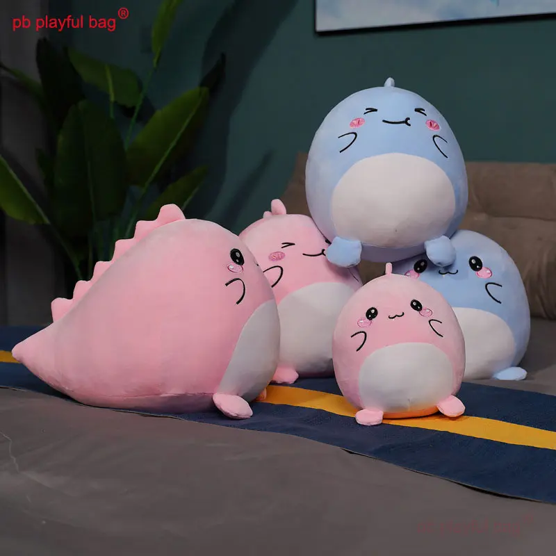 Cute Kawaii Round Dinosaur Plush Toys Stuffed Soft Animal Pillow Doll Squishy Slow Rising Squeeze Kids Christmas Gifts ZG149