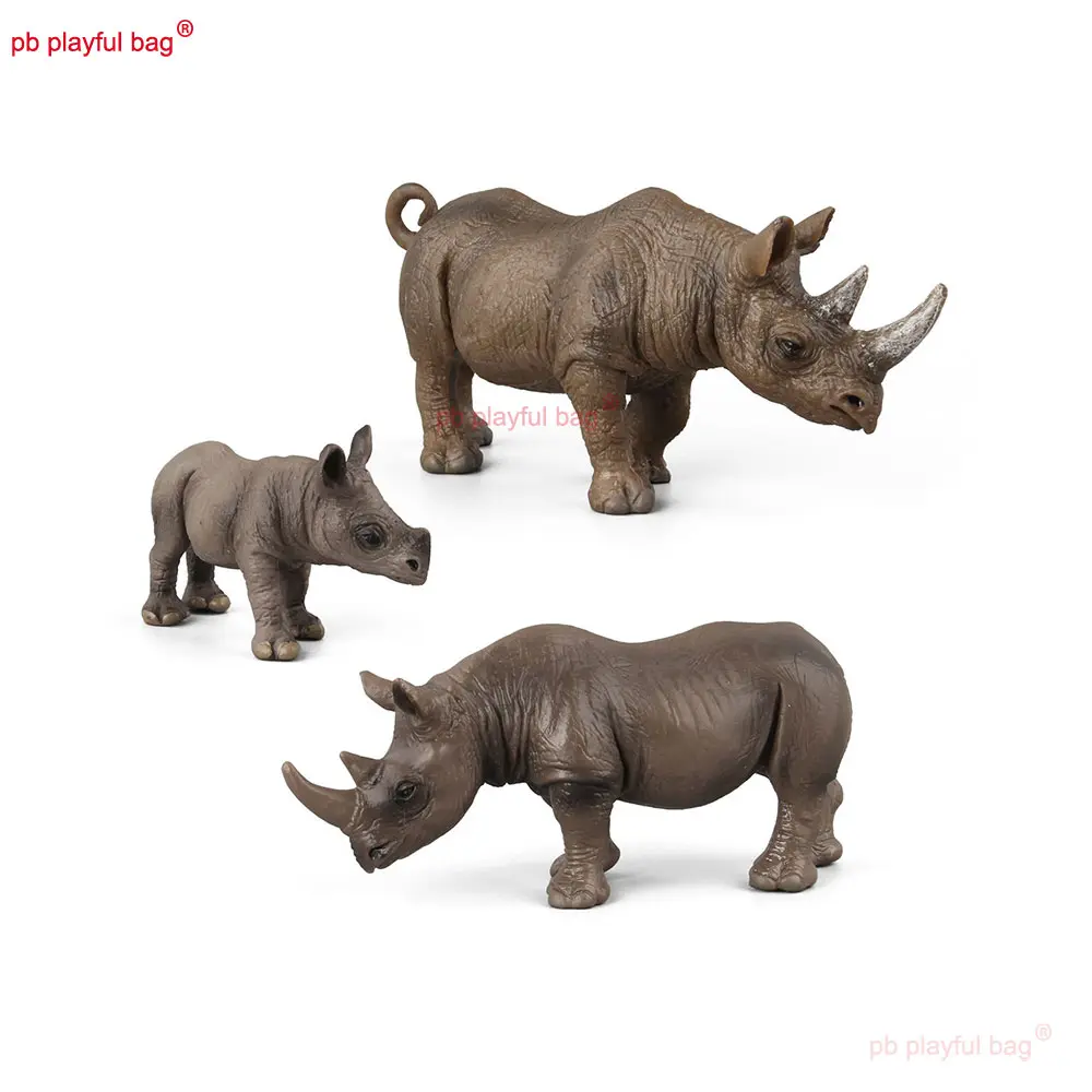 Animal Model Simulation Animal Toys Rhino Suit Desktop Ornament Action Figurine Collection Children's Christmas Gifts HG355