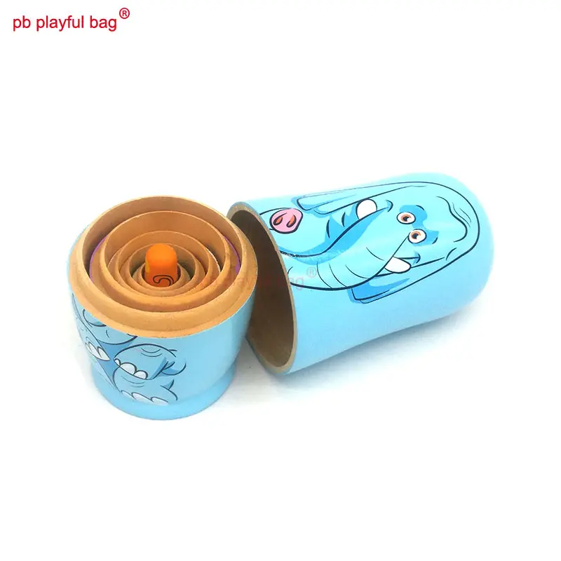 Six Layer Elephant Russian Dolls Animal Toy Set Christmas Birthday DIY Gift Wooden Crafts Decoration Russian Nesting Doll HG77
