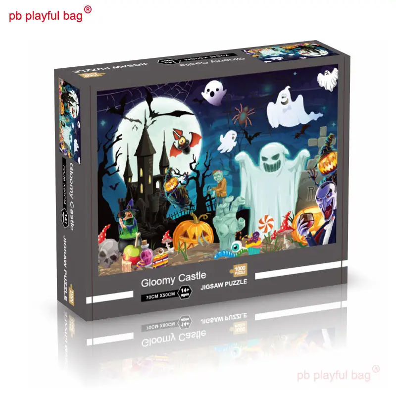 1000 Pieces Paper Puzzle Halloween Pumpkin Skull Gloomy Castle Adult Release stress Puzzle Toy Kids Halloween Gift UG282