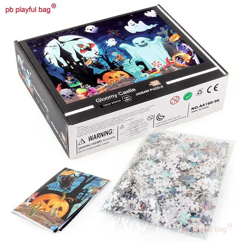 1000 Pieces Paper Puzzle Halloween Pumpkin Skull Gloomy Castle Adult Release stress Puzzle Toy Kids Halloween Gift UG282