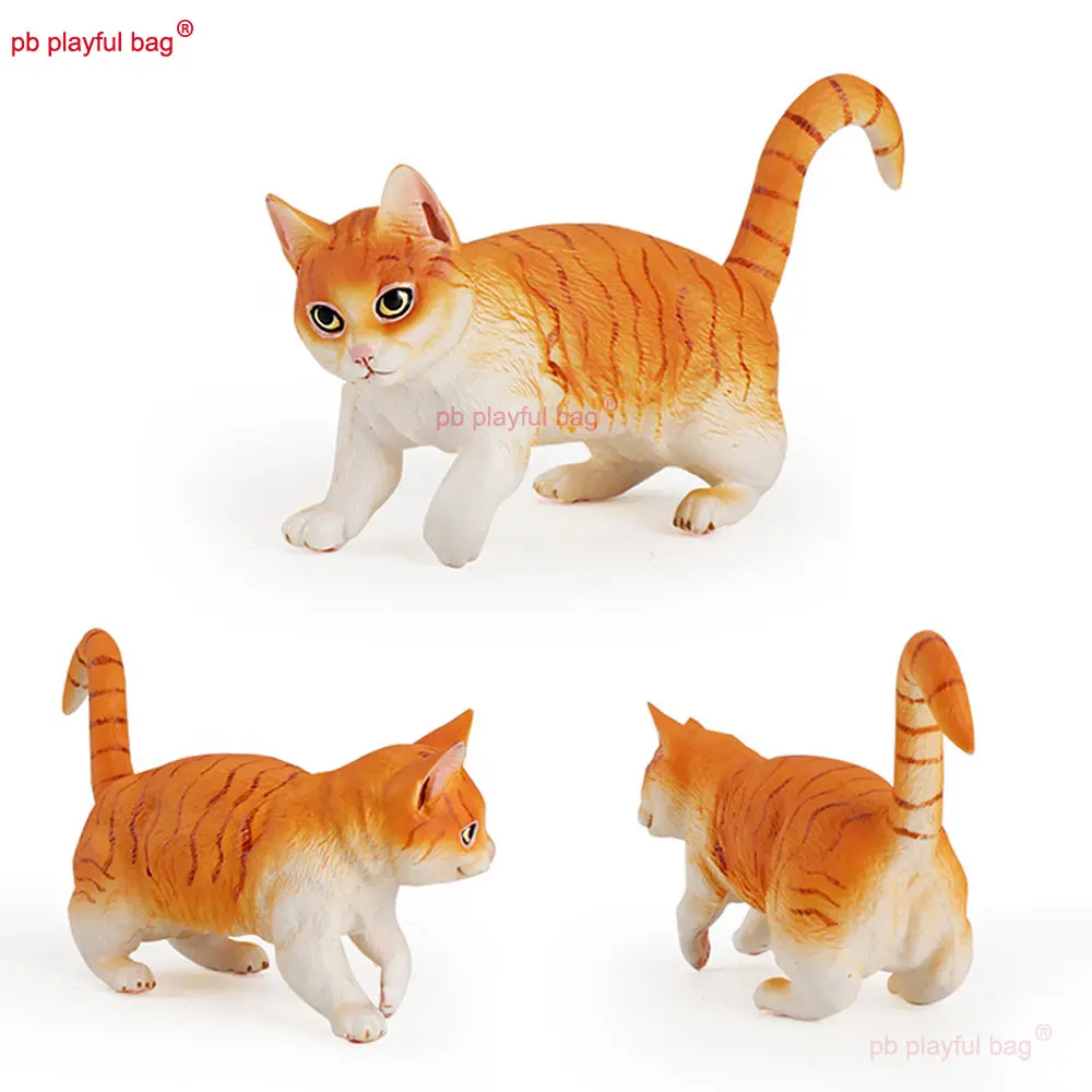 Simulation Animal Model Toy Multiple Cat Designs Action Figure Ginger Cat Static Ornament Children's Toys Craft Gifts HG350