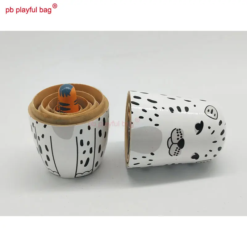 Five Layer Leopard Russian Dolls Wooden Toy Crafts Valentine's Day Gift Creative Funny Home Decoration Russian Nesting Doll HG80