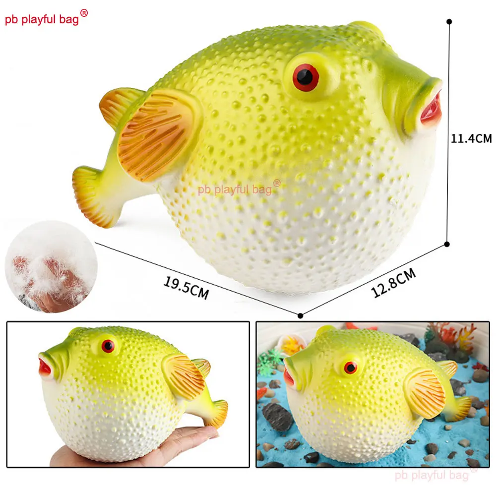 Simulated Soft Rubber Cotton Filling Globefish Marine Life Animals Model Toys Release Pressure Ornaments Christmas Gifts HG348
