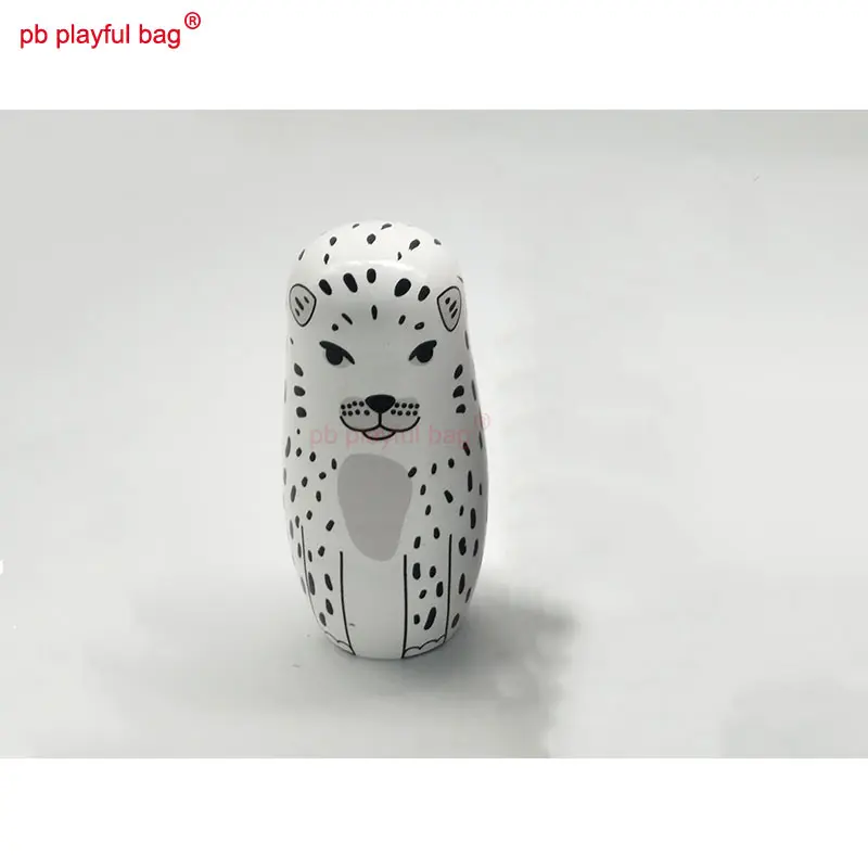 Five Layer Leopard Russian Dolls Wooden Toy Crafts Valentine's Day Gift Creative Funny Home Decoration Russian Nesting Doll HG80