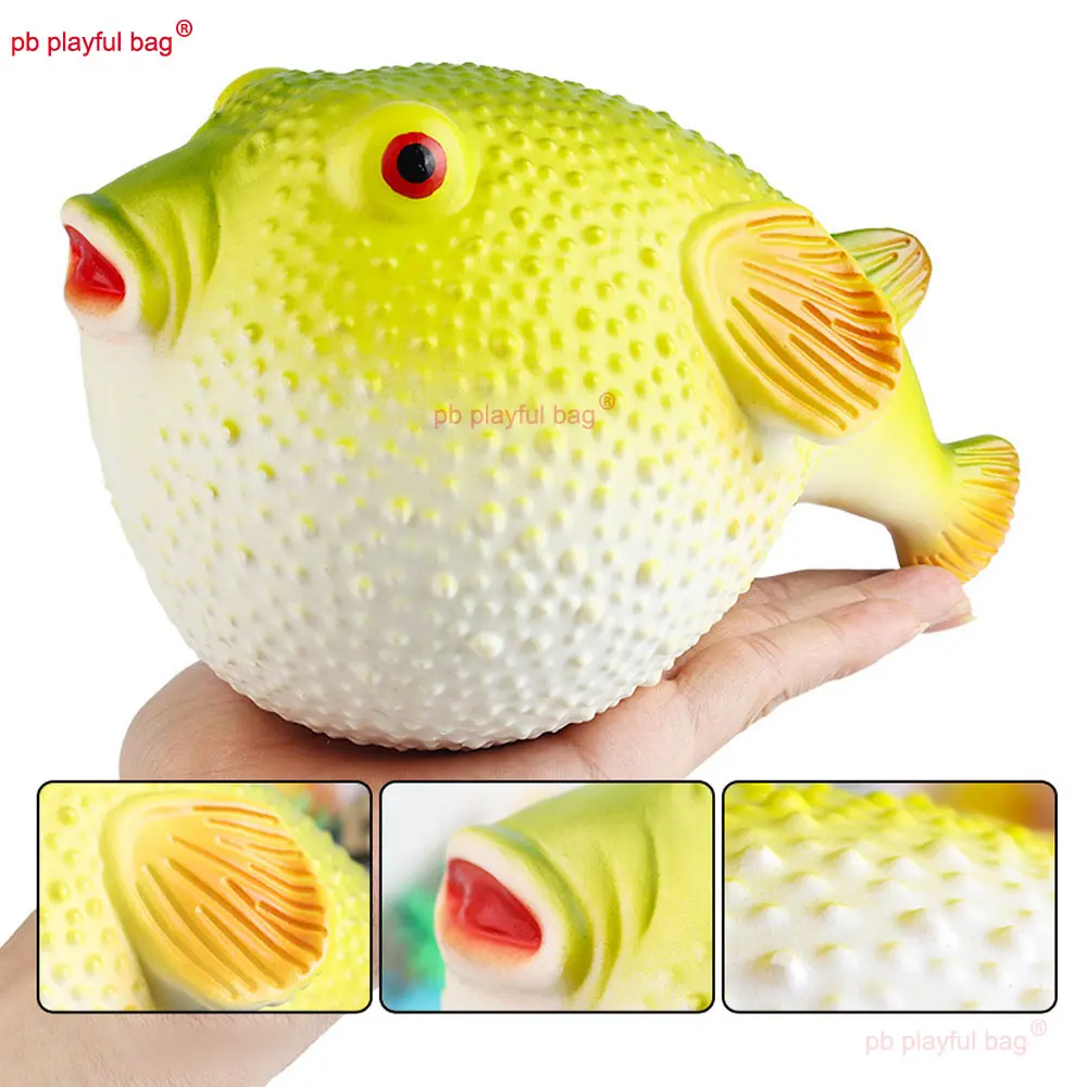 Simulated Soft Rubber Cotton Filling Globefish Marine Life Animals Model Toys Release Pressure Ornaments Christmas Gifts HG348