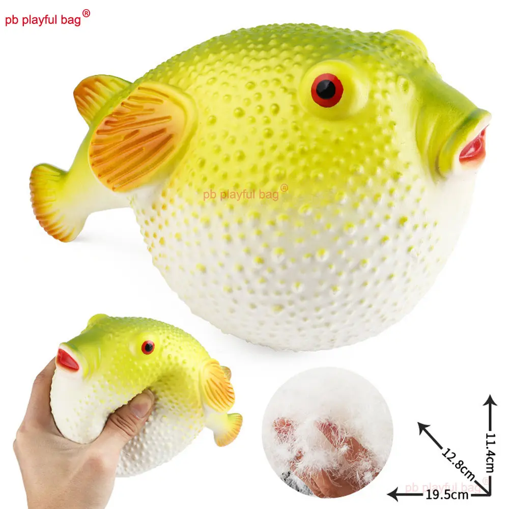 Simulated Soft Rubber Cotton Filling Globefish Marine Life Animals Model Toys Release Pressure Ornaments Christmas Gifts HG348