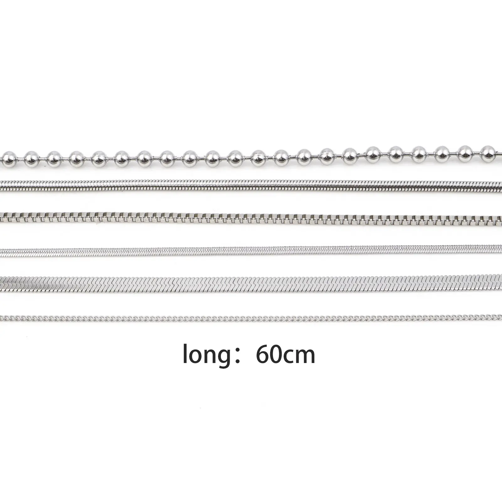 DoreenBeads  Stainless Steel Snake Chain Lobster Clasp Necklace Silver Color Link Chain Necklace For Women Men Gifts 60cm,1Piece