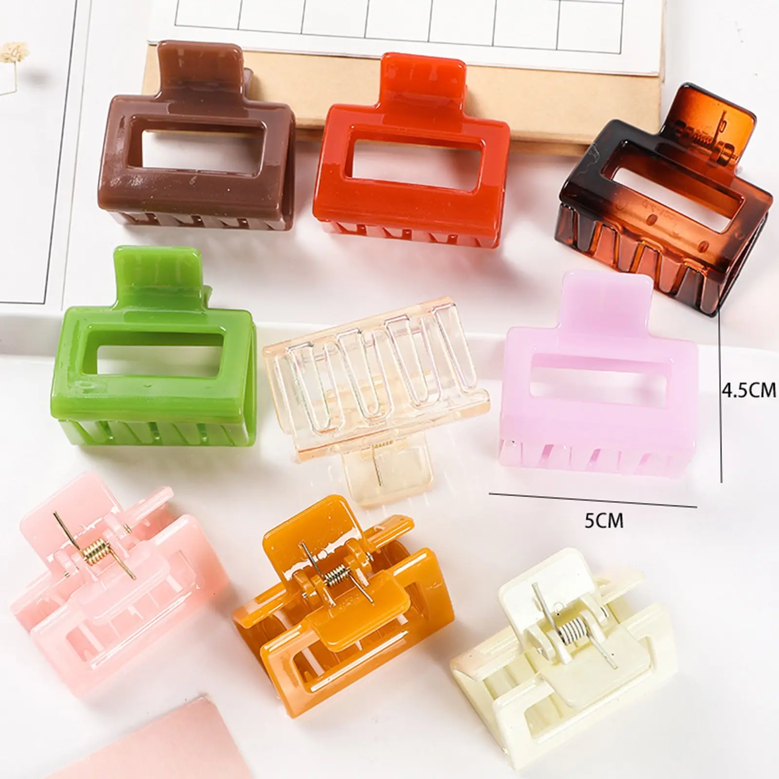 1PC Korean Acetic Acid Resin Acetimar Marble Small Hair Clips Crab Hair Claws Clamp For Women Girls Hair Accessories Headwear