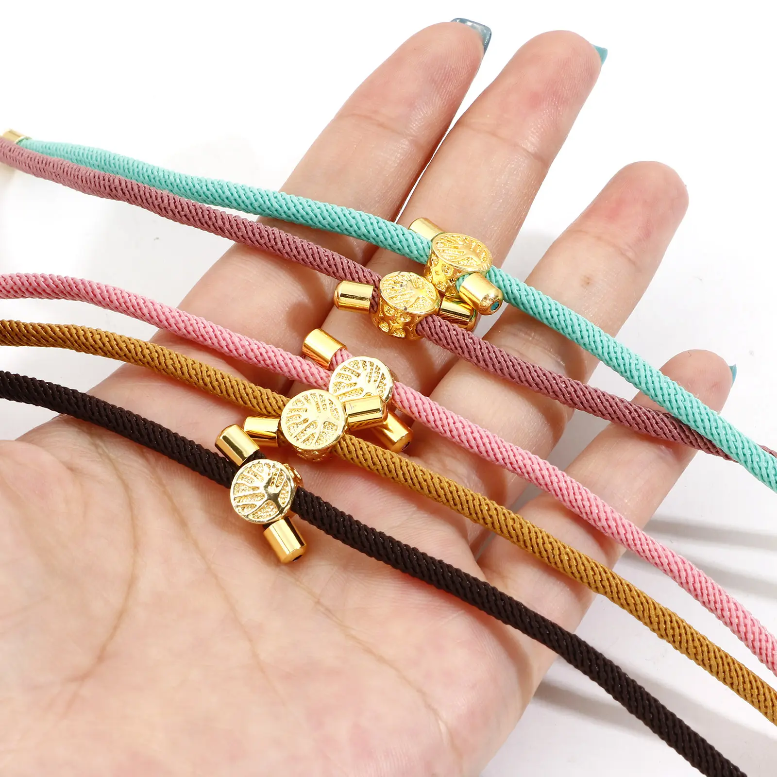 Polyester Adjustable Braiding Braided Bracelets Accessories Findings Woven Bracelets For DIY Jewelry Making 20.5cm long, 1 Piece