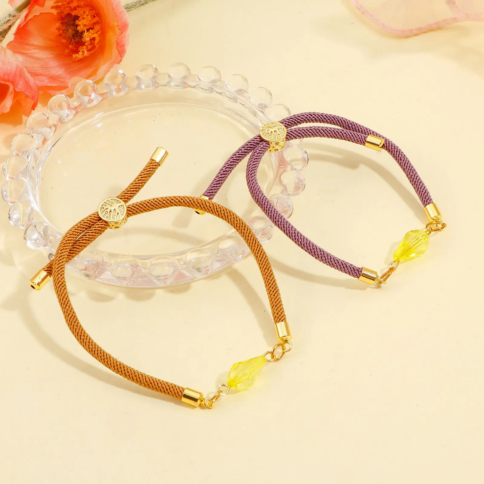 Polyester Adjustable Braiding Braided Bracelets Accessories Findings Woven Bracelets For DIY Jewelry Making 20.5cm long, 1 Piece