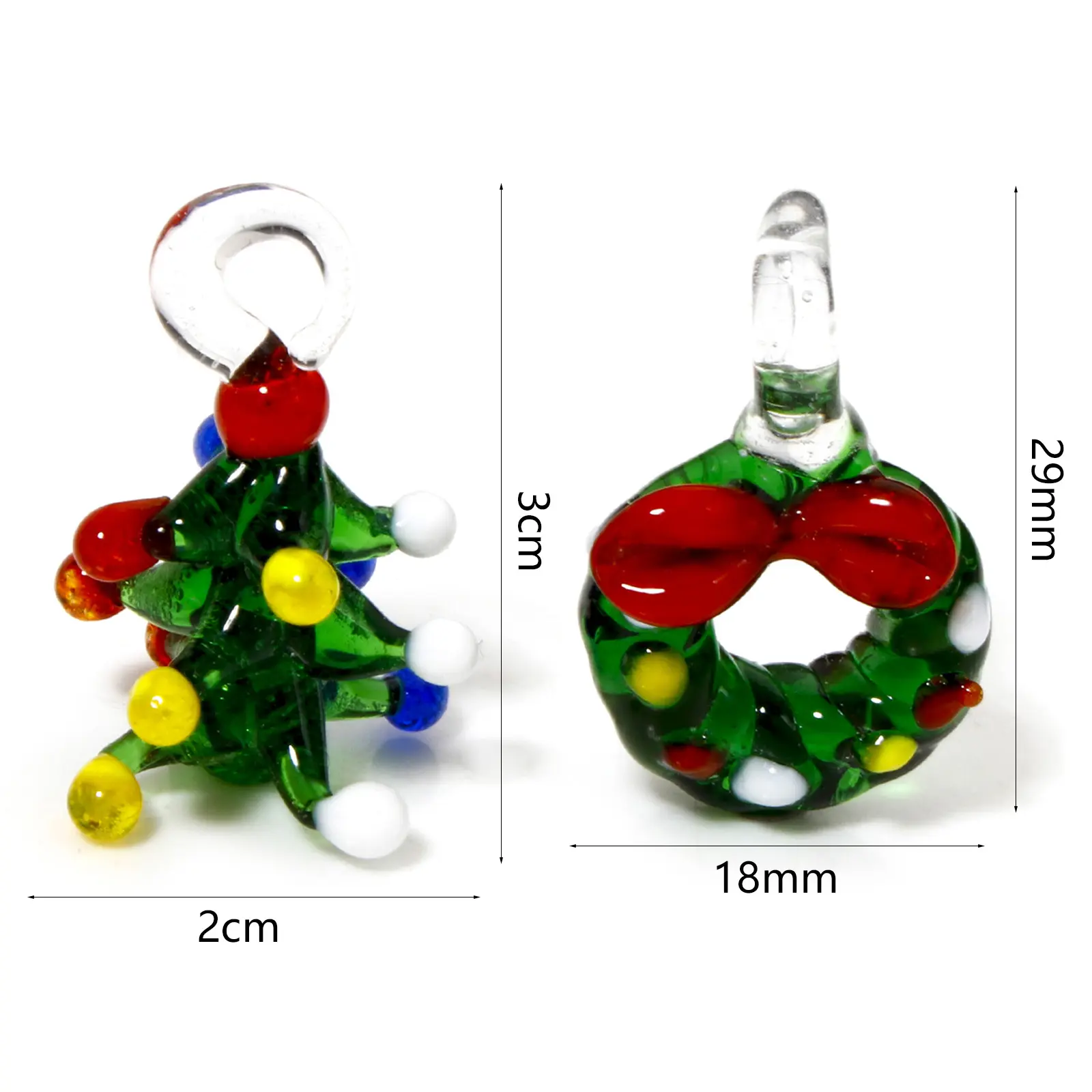 1 Piece 3D Lampwork Glass Pendants Green Christmas Tree for DIY Jewelry Making Accessories or New Year Decor Christmas Ornaments