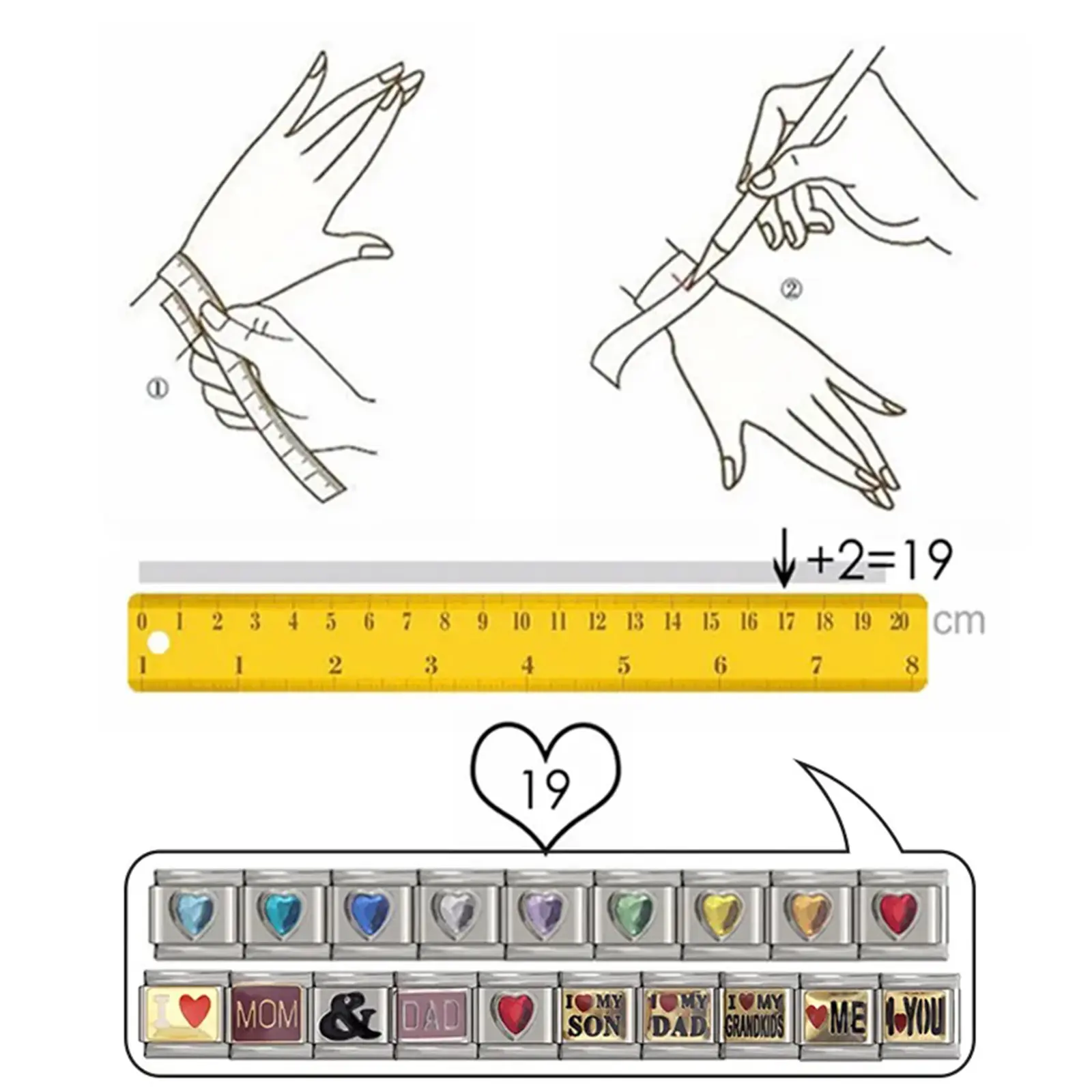 1PC Butterfly Charm Italian Links Bracelet Making Diy Jewelry 304 Stainless Steel Rectangle Enamel Buckle Fit 9mm Bracelet Beads