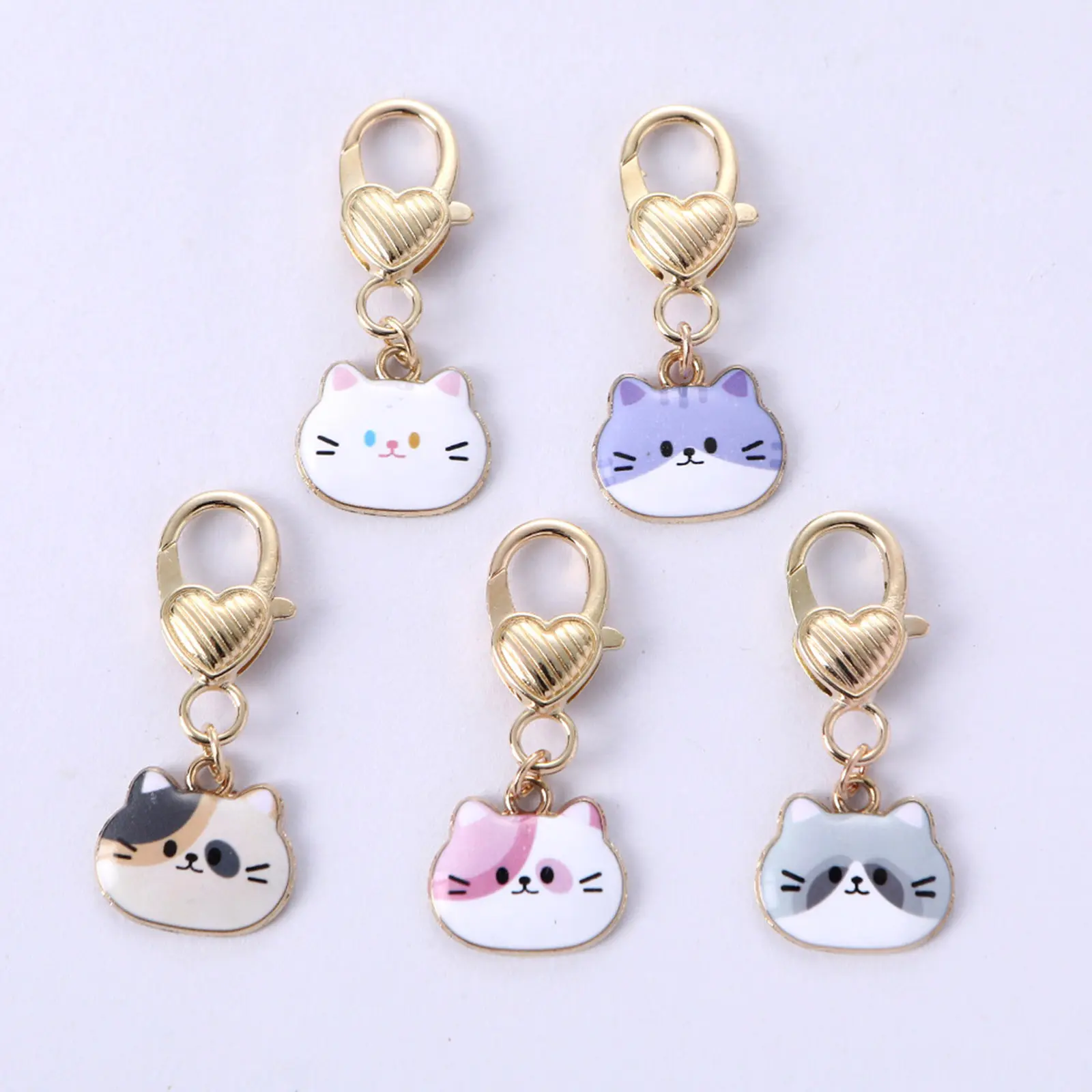 Japanese Style Keychain & Keyring Cute Cat Animal Heart Enamel Rabbit Butterfly Fish Keychains Bag Car Key Jewelry Accessories