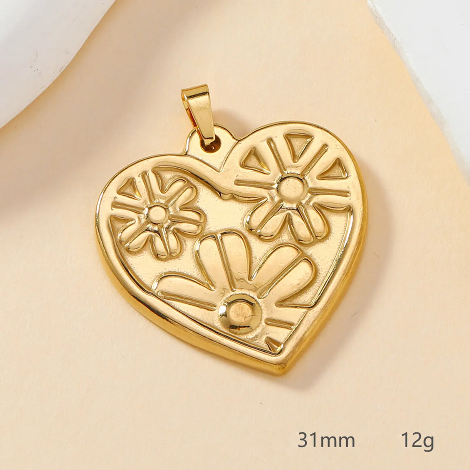 2 Piece 304 Stainless Steel Sweet Heart Cross Charm Pendant Gold Color For Diy Necklace Bracelet Jewelry Making Findings