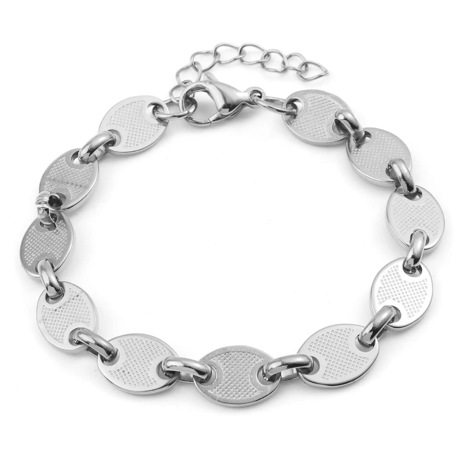 New Stainless Steel Bracelets For Women Men Oval Heart Lobster Clasp Chian Bracelet on the hand Jewelry Accessories 18-19cm long